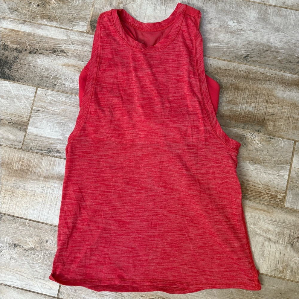 Lululemon No Limits Red Tank Top with Built in Bra